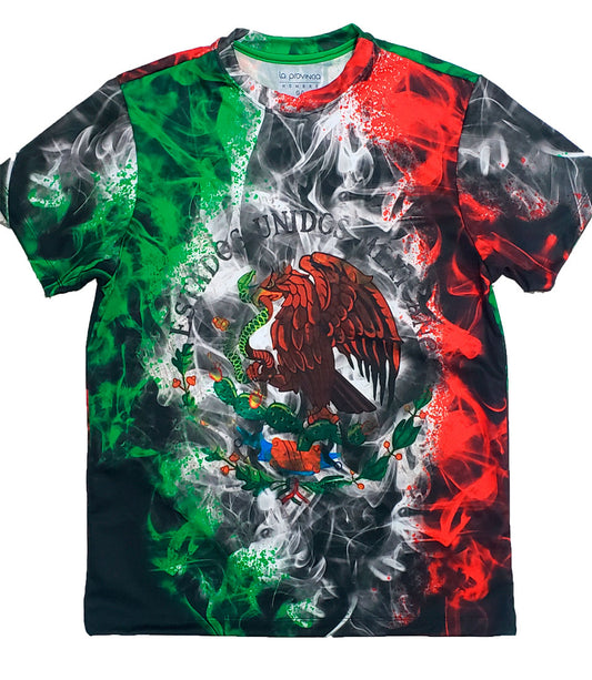 Bandera de Mexico humo Dia del grito