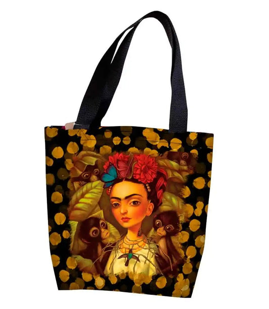 Bolsa mexicana de Frida Kahlo niña dorada