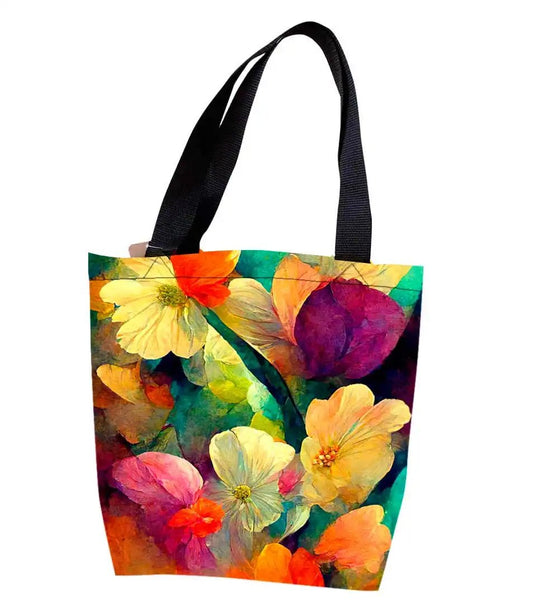 Bolsa tote mexicana de flores rosas