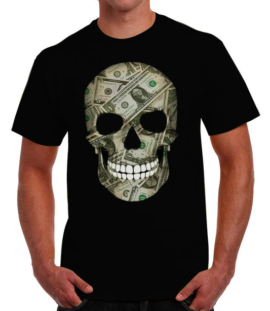 Playera calavera de billete dolar