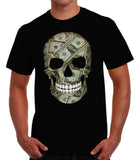 Playera calavera de billete dolar