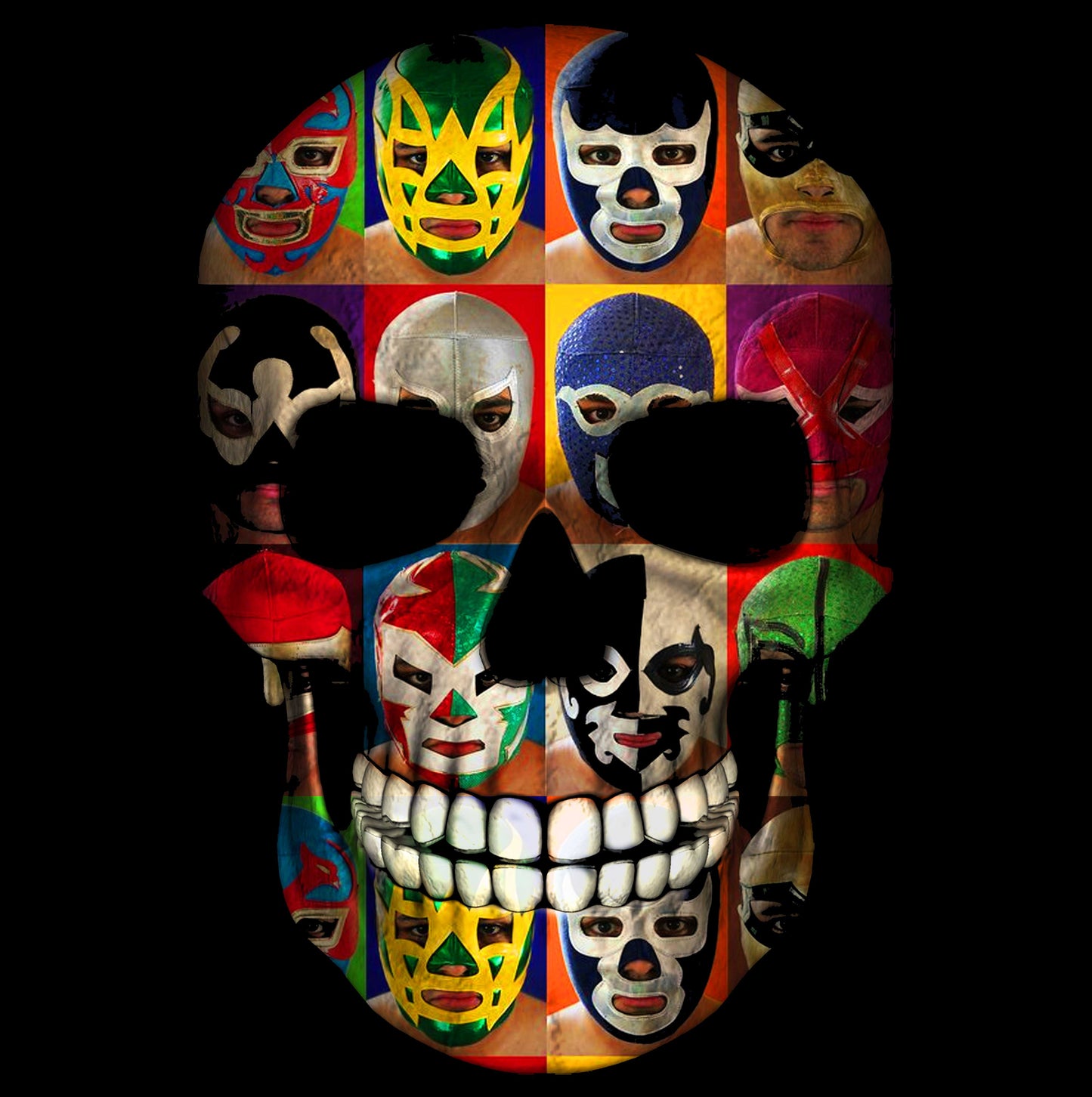 Calavera Luchadores – Diseño Digital PNG