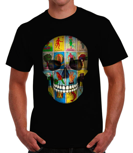 Playera de calavera de loteria mexicana