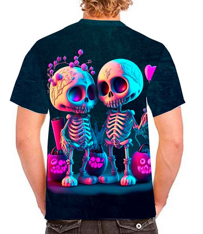 Playera calaveras enamoradas full print