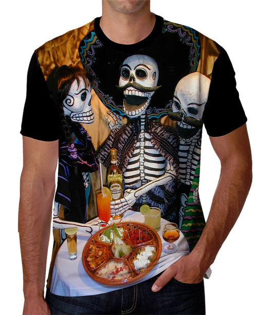 Playera de calaveras con tequila