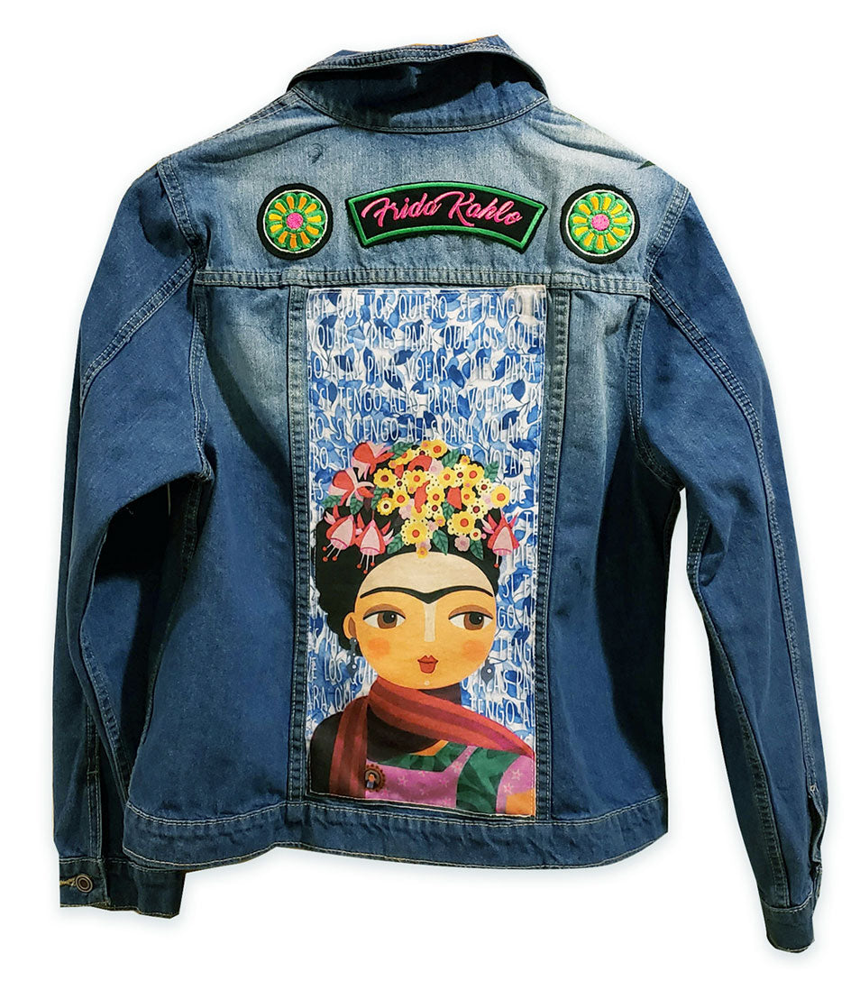 Chamarra pintada a mano Frida Kahlo