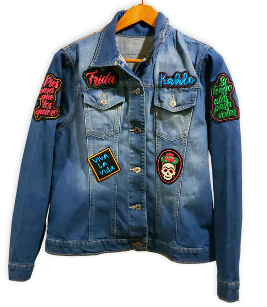 Chamarra pintada a mano Frida Kahlo
