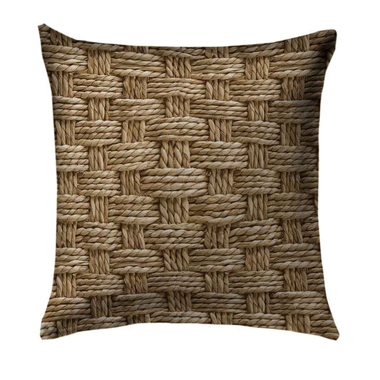 Cojin de tejido de mimbre mecate almohada impresa sublimada