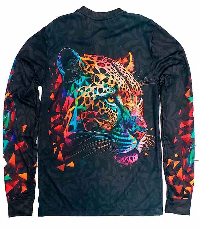 Playera jersey de jaguar sublimado full print manga larga