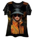Blusa lentejuela mujer sombrero
