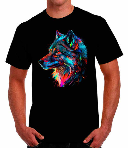 Camiseta lobo de colores