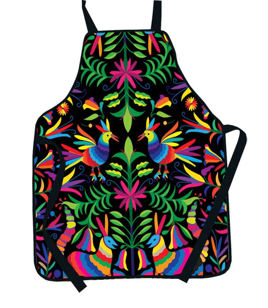 Mandil figuras otomi color negro