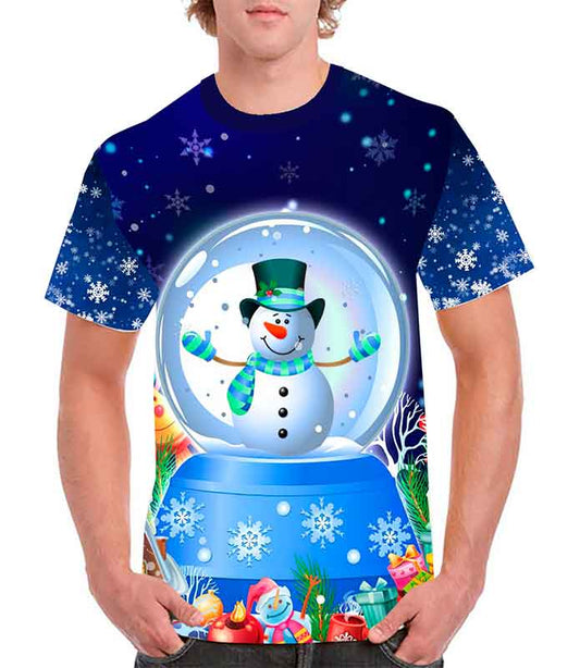 Camisa mono de nieve navideño
