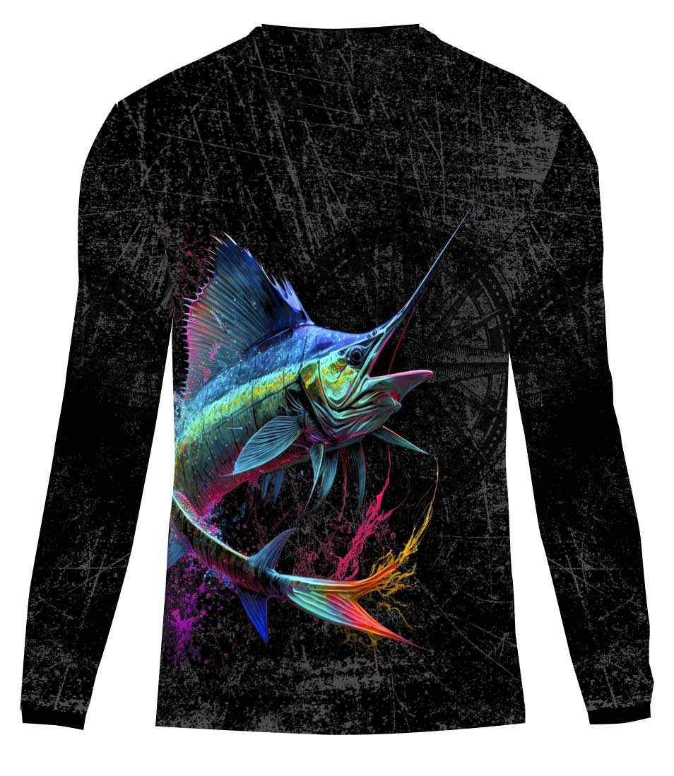 Playera jersey Marlin pesca sublimado full print manga larga