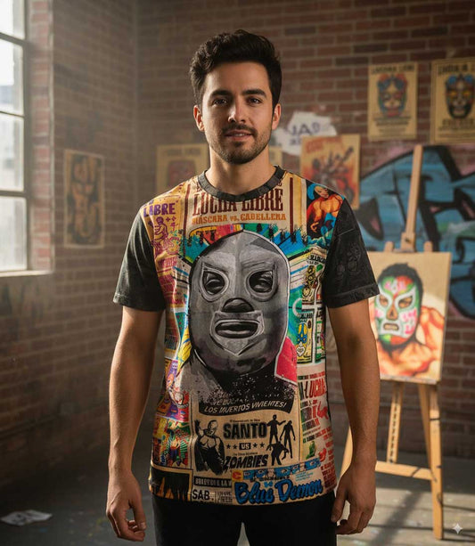 Playera Santo lucha libre full print sublimada
