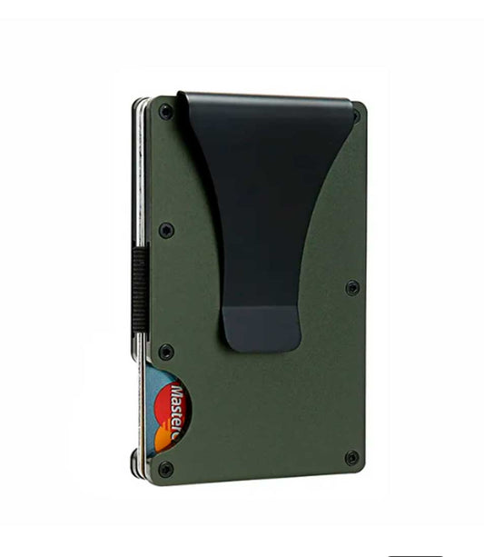 Tarjetero y cartera con protección RFID metal