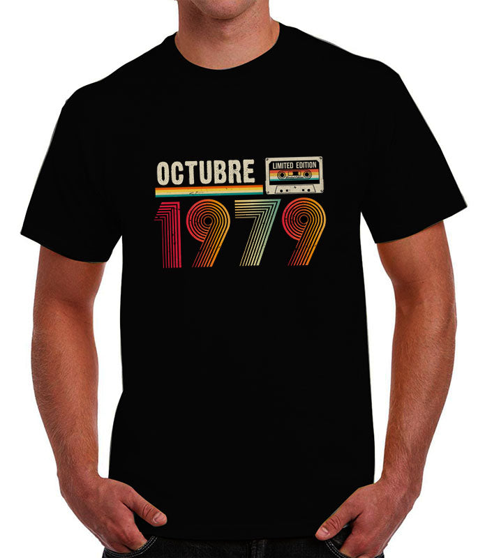 Playera Vintage octubre 1979. Camisetas de cumpleaños