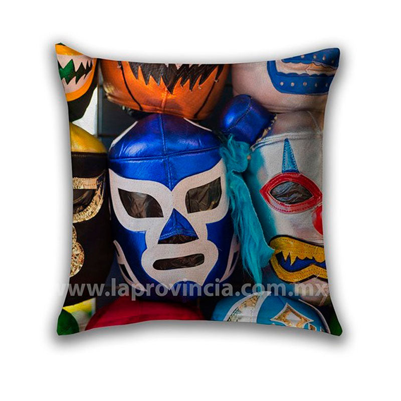 Cojin de mascaras de luchadores mexicanos