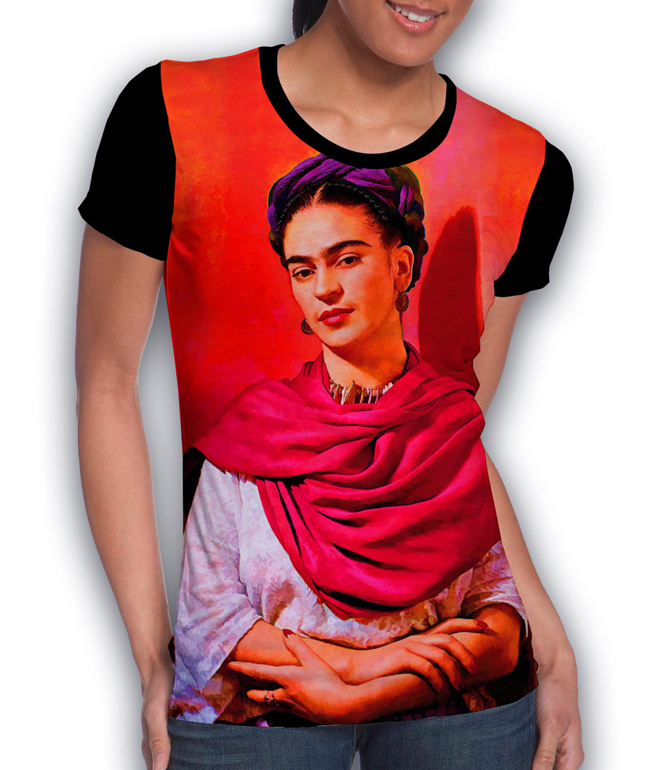 Playera de Frida en chalina roja