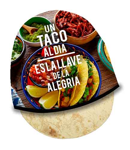 Tortillero Un taco al dia es la llave de la alegria
