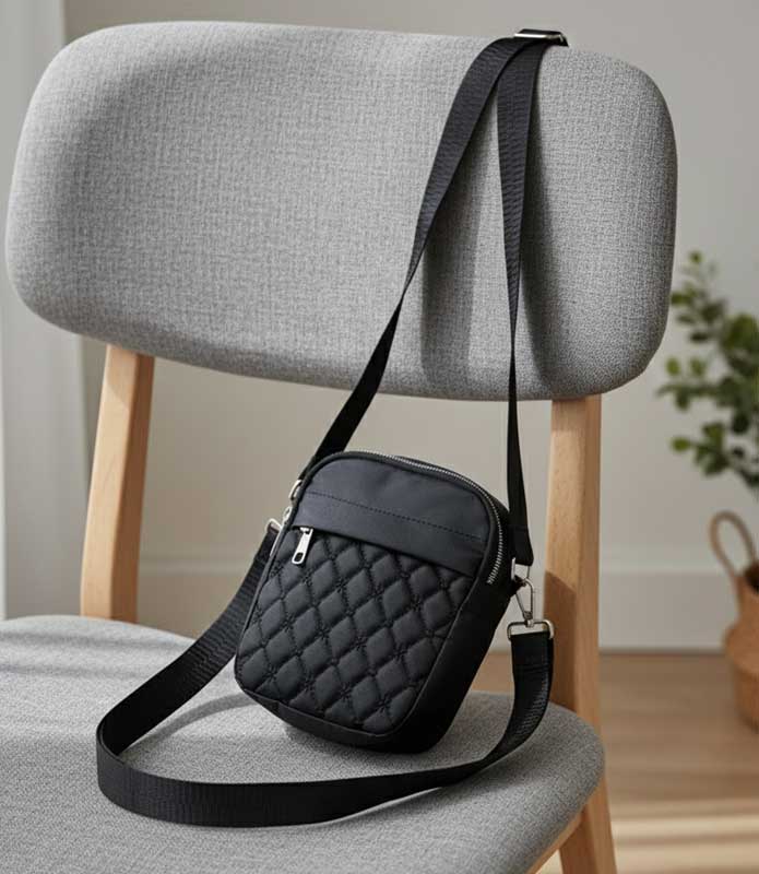 Bolsa bandolera negra mujer