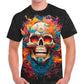 Playera calavera de brujula full print