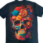 Playera Calavera de flores sublimada full print