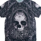Playera calavera con rosas sublimada full print