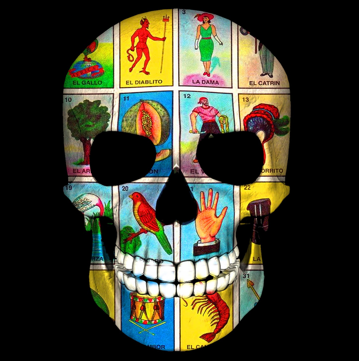 Calavera Lotería – Diseño Digital PNG