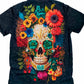 Playera ojos de margarita azul full print