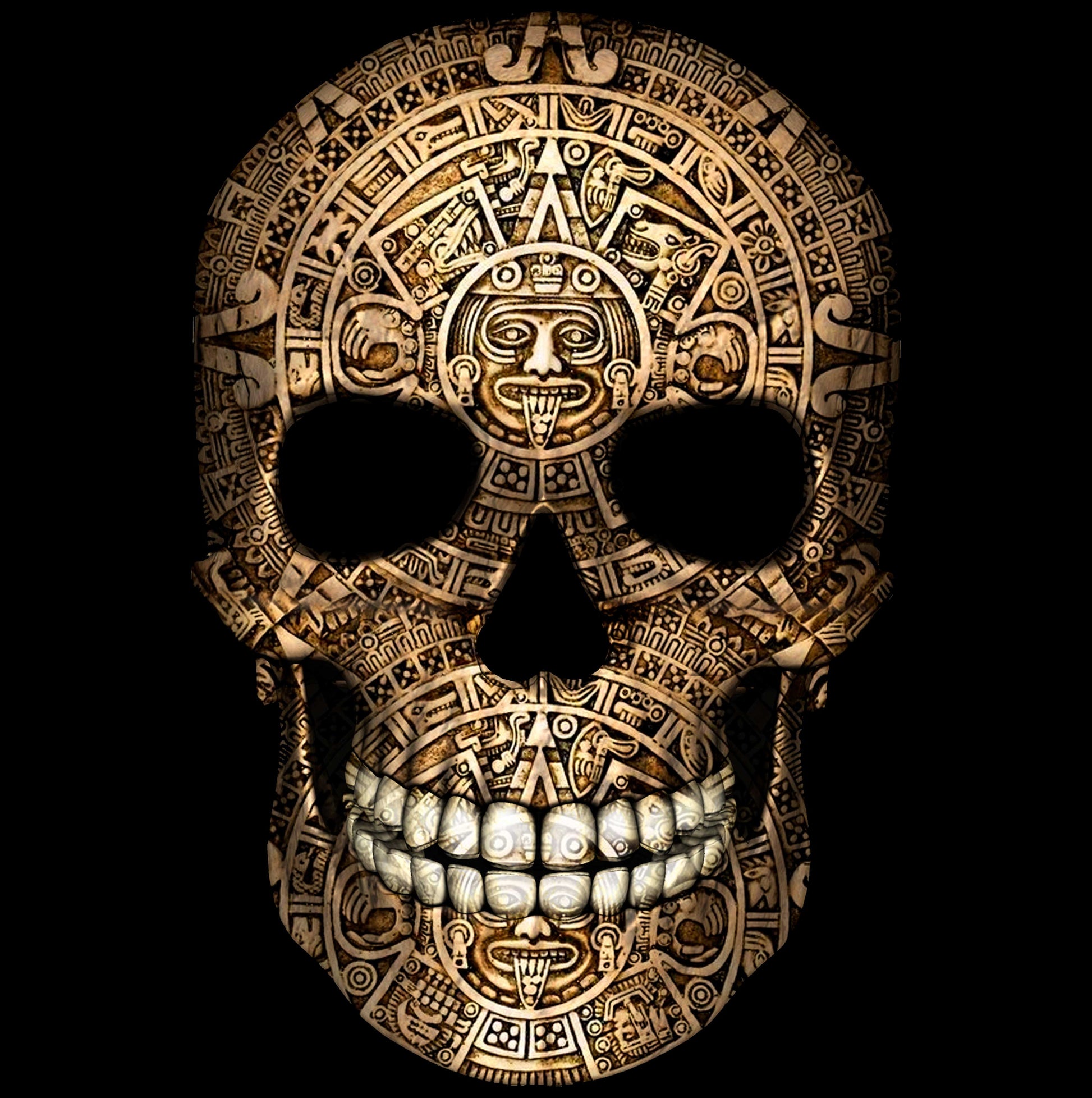 Calavera Azteca DTF archivo