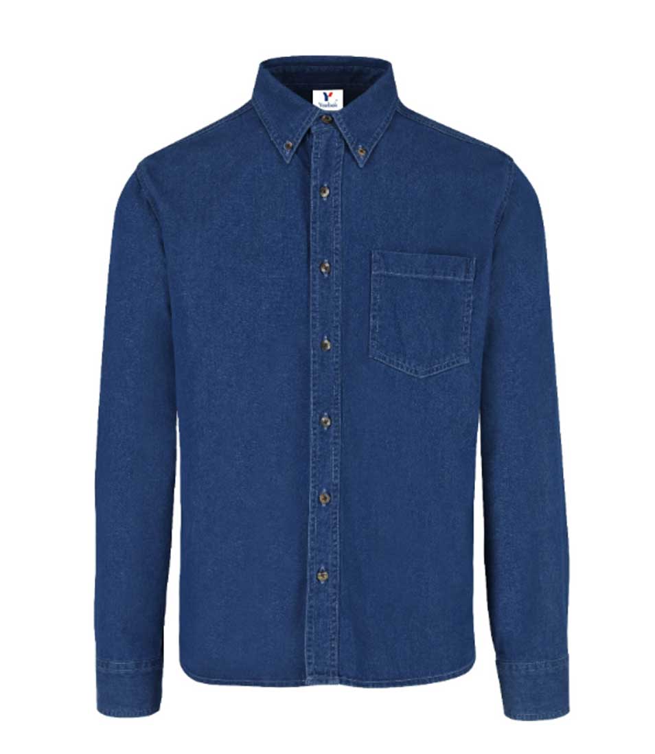 Camisas de mezclilla de hombre bordadas con tu logo 6 pzas