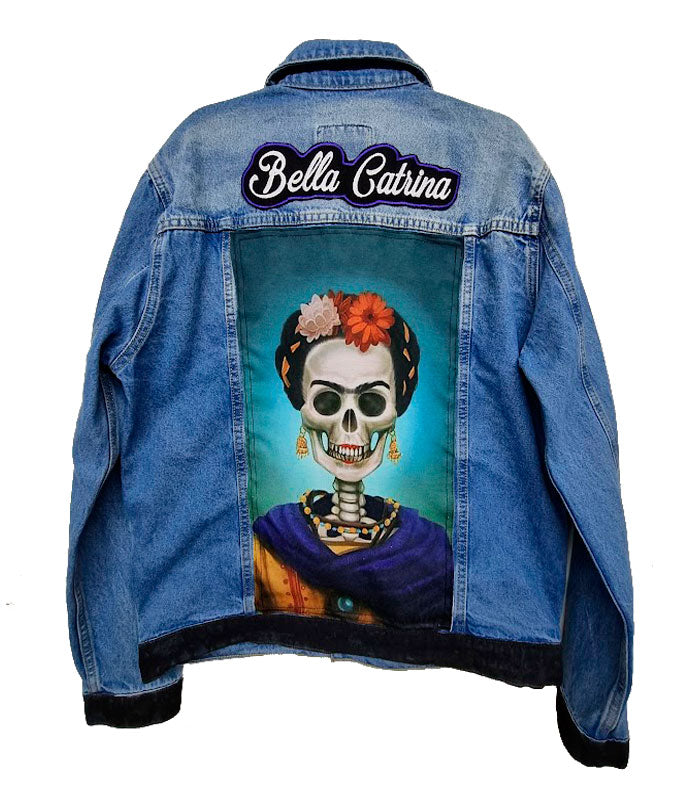 Chamarra pintada a mano Catrina