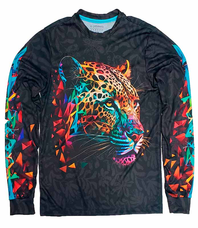 Playera jersey de jaguar sublimado full print manga larga