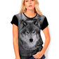 Playera de lobo en el bosque