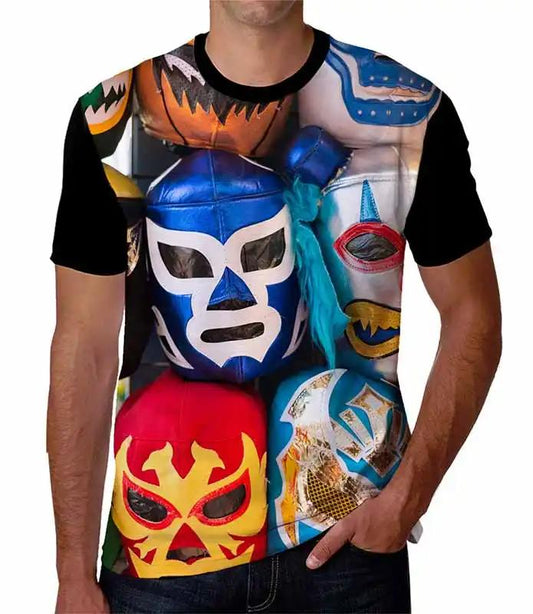 Playera mascaras de luchadores