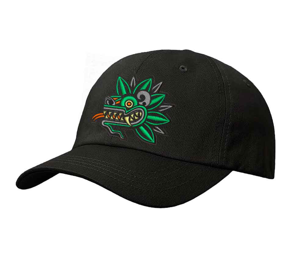 Embroidered Blue Skull Cap