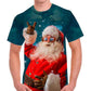 Playera Santa Claus haciendo cuernos